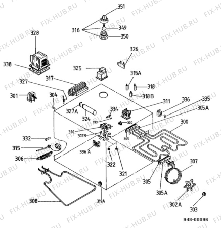 Взрыв-схема плиты (духовки) Electrolux CO6581ED - Схема узла Functional parts